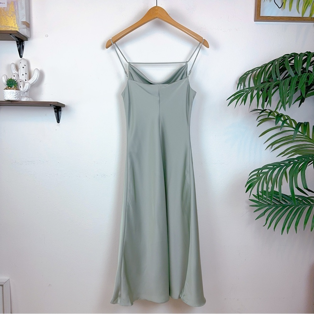 NWT J.ING Pistachio Draped Slip Midi Dress Size XS - Picture 7 of 8